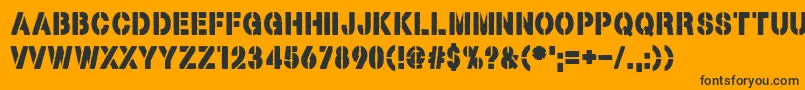 Armed and Traitorous Font – Black Fonts on Orange Background