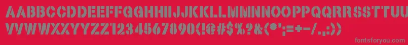 Armed and Traitorous Font – Gray Fonts on Red Background