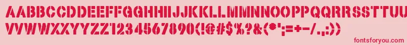 Armed and Traitorous Font – Red Fonts on Pink Background