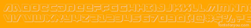 Fonte armedlightning3d – fontes rosa em um fundo laranja