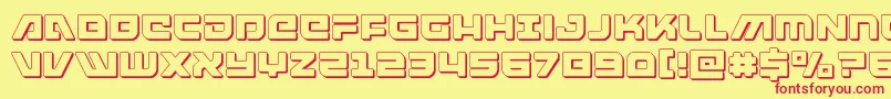 armedlightning3d Font – Red Fonts on Yellow Background