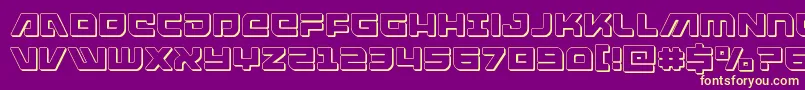 armedlightning3d Font – Yellow Fonts on Purple Background