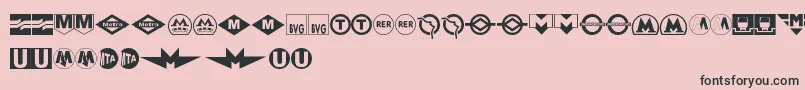SubwaySign-fontti – mustat fontit vaaleanpunaisella taustalla