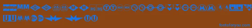 Шрифт SubwaySign – синие шрифты на коричневом фоне