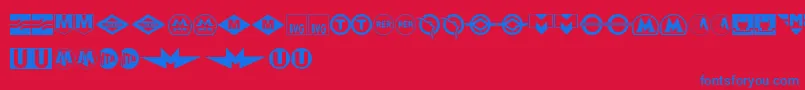SubwaySign Font – Blue Fonts on Red Background