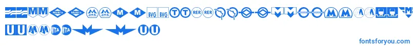 SubwaySign Font – Blue Fonts on White Background