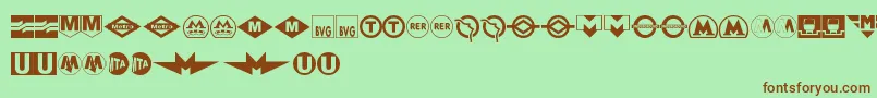 SubwaySign-fontti – ruskeat fontit vihreällä taustalla