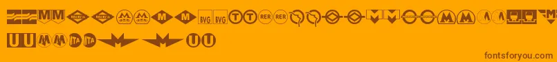 SubwaySign Font – Brown Fonts on Orange Background