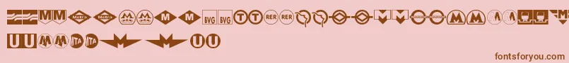 SubwaySign Font – Brown Fonts on Pink Background