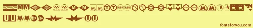 SubwaySign-fontti – ruskeat fontit keltaisella taustalla