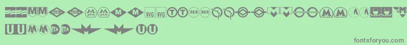 フォントSubwaySign – 緑の背景に灰色の文字