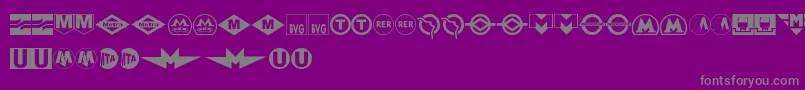 SubwaySign-fontti – harmaat kirjasimet violetilla taustalla