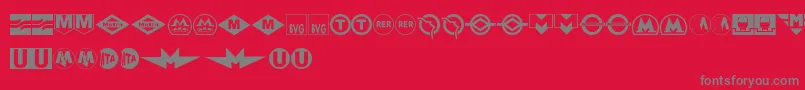 SubwaySign-fontti – harmaat kirjasimet punaisella taustalla