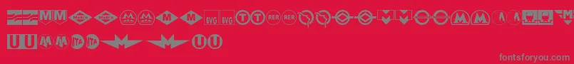 SubwaySign Font – Gray Fonts on Red Background