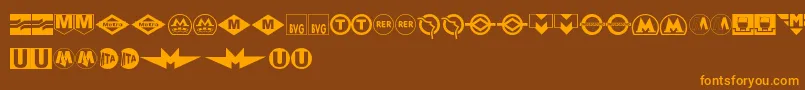 SubwaySign-fontti – oranssit fontit ruskealla taustalla