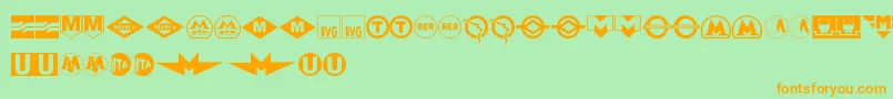 SubwaySign Font – Orange Fonts on Green Background