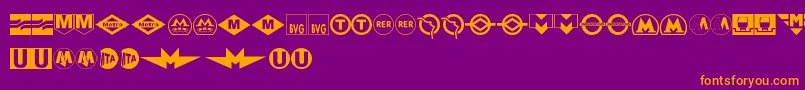 SubwaySign Font – Orange Fonts on Purple Background