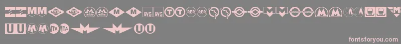 フォントSubwaySign – 灰色の背景にピンクのフォント