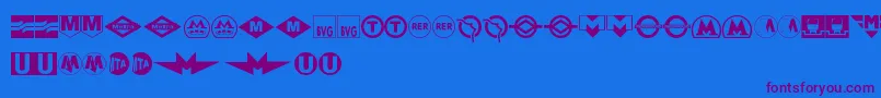 SubwaySign Font – Purple Fonts on Blue Background