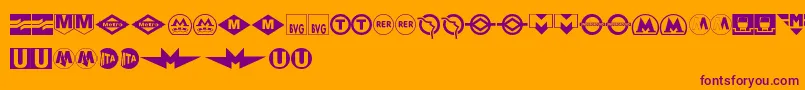 SubwaySign Font – Purple Fonts on Orange Background