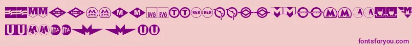 フォントSubwaySign – ピンクの背景に紫のフォント