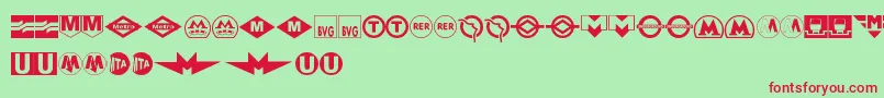 Шрифт SubwaySign – красные шрифты на зелёном фоне