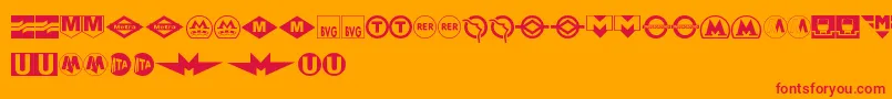 SubwaySign Font – Red Fonts on Orange Background