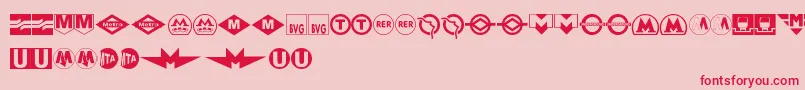 Шрифт SubwaySign – красные шрифты на розовом фоне