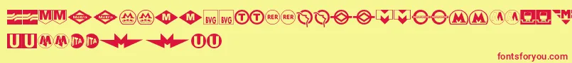 フォントSubwaySign – 赤い文字の黄色い背景