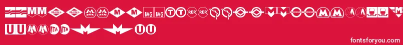 Fonte SubwaySign – fontes brancas em um fundo vermelho