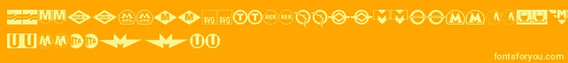 SubwaySign Font – Yellow Fonts on Orange Background