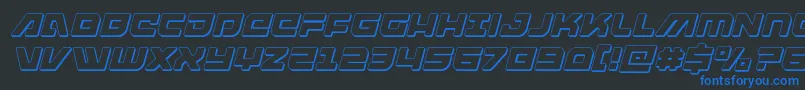 armedlightning3dital Font – Blue Fonts on Black Background