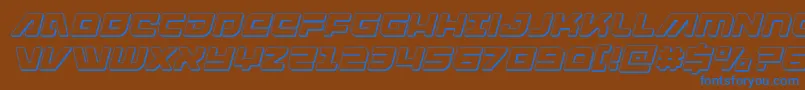 armedlightning3dital Font – Blue Fonts on Brown Background
