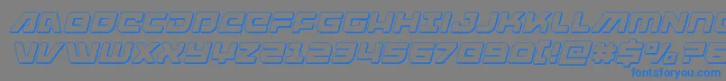 armedlightning3dital Font – Blue Fonts on Gray Background