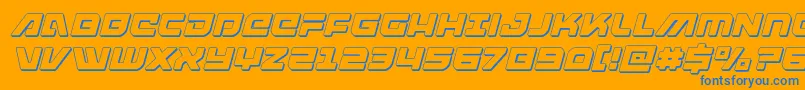armedlightning3dital Font – Blue Fonts on Orange Background
