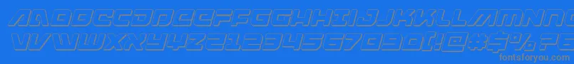 armedlightning3dital Font – Gray Fonts on Blue Background