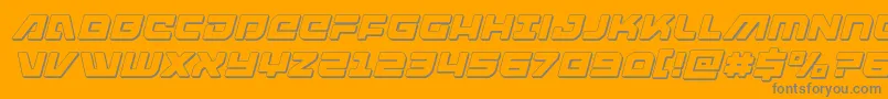 armedlightning3dital Font – Gray Fonts on Orange Background