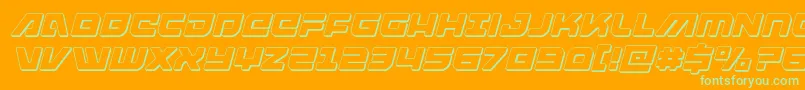 armedlightning3dital Font – Green Fonts on Orange Background