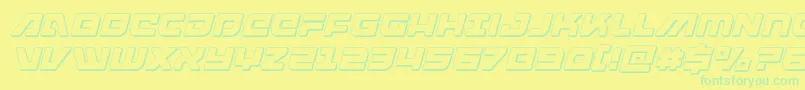 armedlightning3dital Font – Green Fonts on Yellow Background