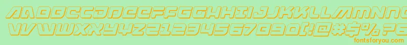 armedlightning3dital Font – Orange Fonts on Green Background