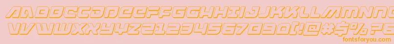 armedlightning3dital Font – Orange Fonts on Pink Background