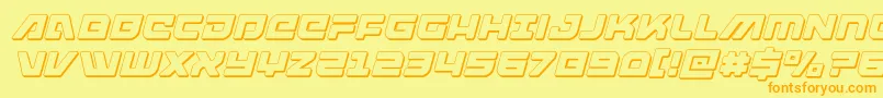 armedlightning3dital Font – Orange Fonts on Yellow Background