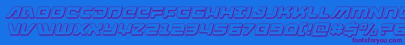 armedlightning3dital Font – Purple Fonts on Blue Background