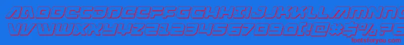 armedlightning3dital Font – Red Fonts on Blue Background