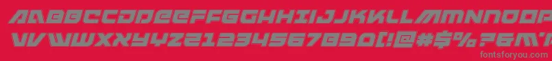 フォントarmedlightningacadital – 赤い背景に灰色の文字