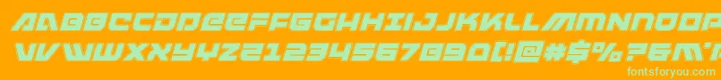 armedlightningacadital Font – Green Fonts on Orange Background