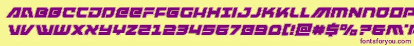 armedlightningacadital Font – Purple Fonts on Yellow Background