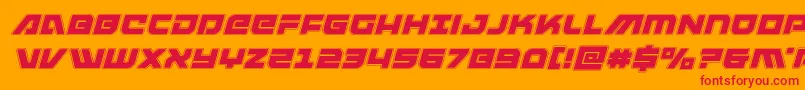 armedlightningacadital Font – Red Fonts on Orange Background