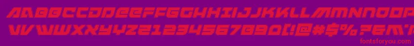 armedlightningacadital-Schriftart – Rote Schriften auf violettem Hintergrund