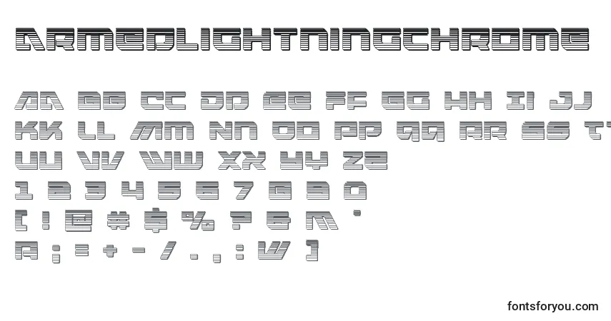 Шрифт Armedlightningchrome (119963) – алфавит, цифры, специальные символы